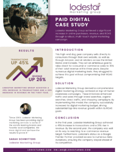 Paid Digital Case Study: Ecommerce Dog Product Company Boosts Transactions and Revenue by Lodestar Marketing Group